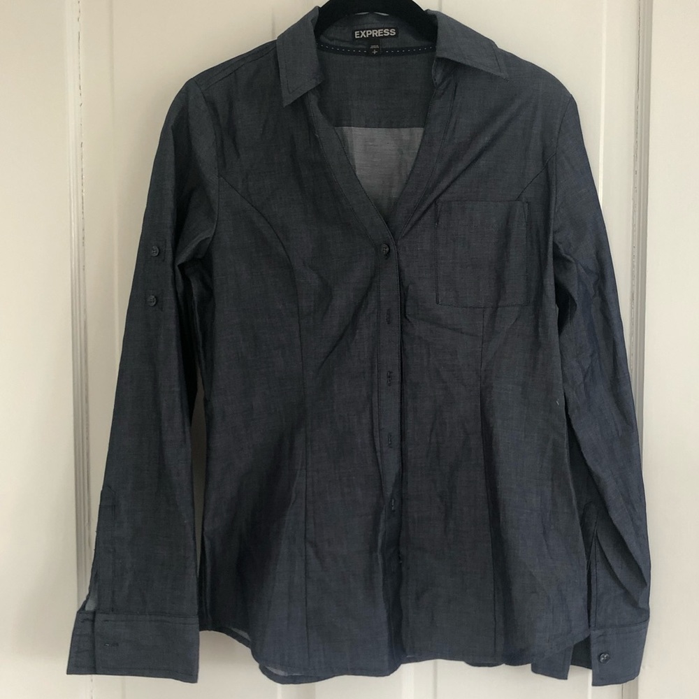 3/$36 Express Dark Denim Chambray Short